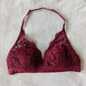 NWOT Aerie red lace triangle bralette